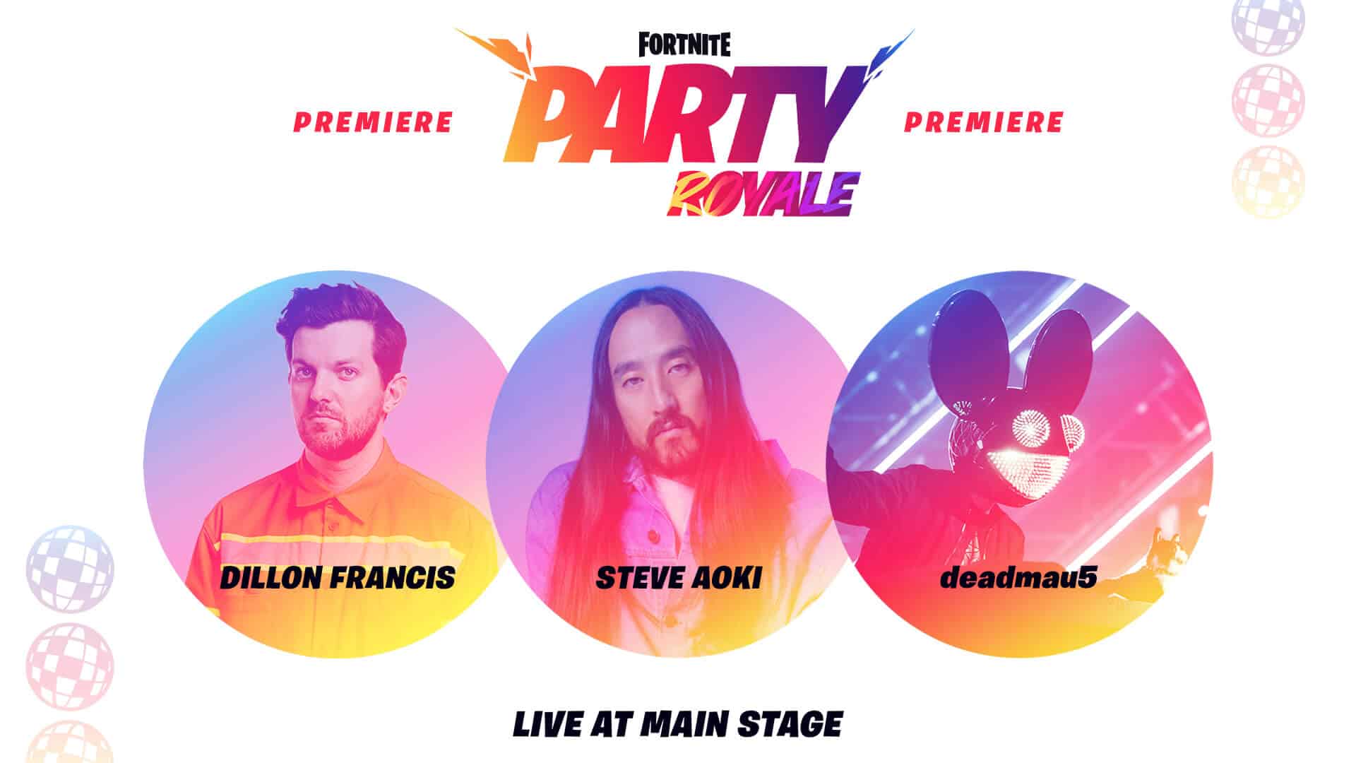 Fortnite Party Royale to Feature Dillon Francis Steve Aoki and deadmau5 Concerts