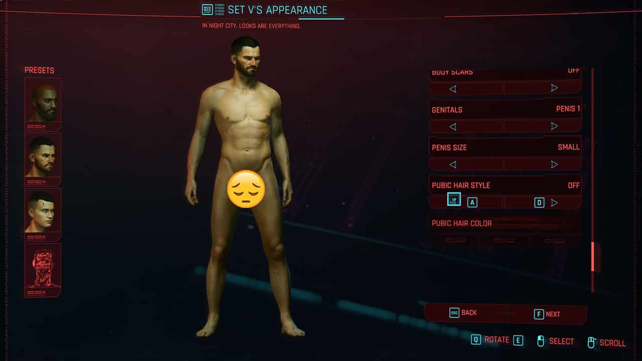 Cyberpunk 2077 Genitals Naked