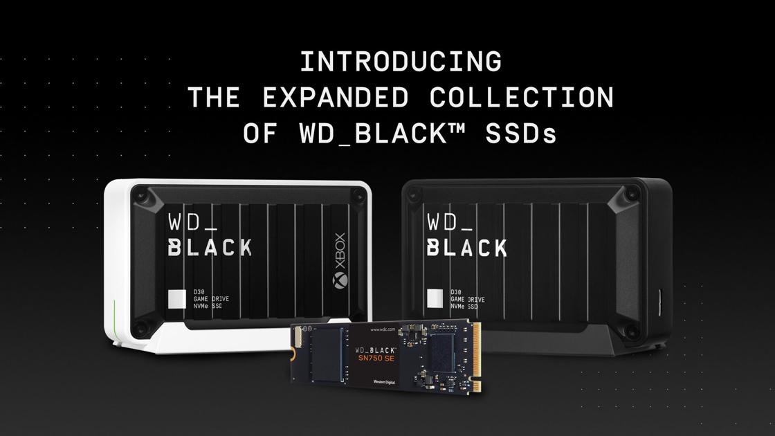 WDBLACK D30 Game Drive SSD for Xbox WDBLACK D30 Game Drive SSD WDBLACK SN750 SE NVMe SSD