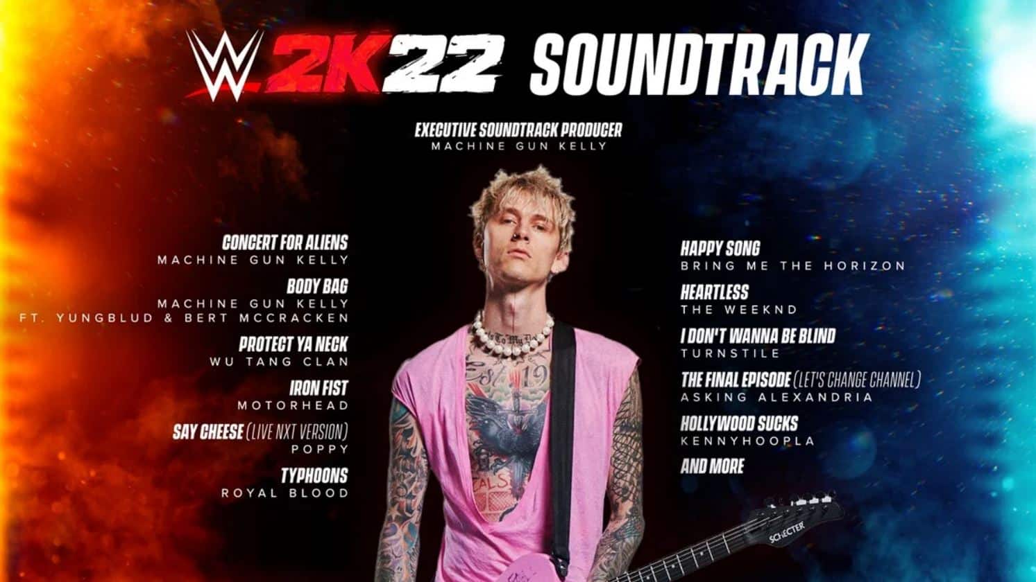 Machine Gun Kelly is a Playable Character in WWE 2K22