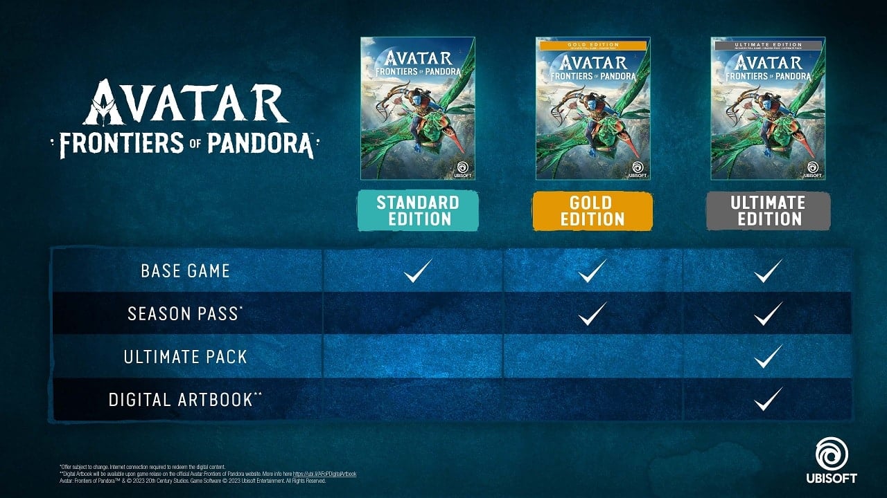 Avatar Frontiers of Pandora Gold Ultimate Collector's Editions