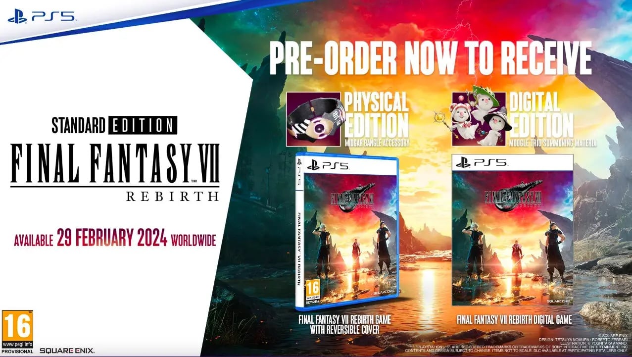 Final Fantasy VII Rebirth South African Pre-Order Guide Standard Digital Deluxe Collector's Edition