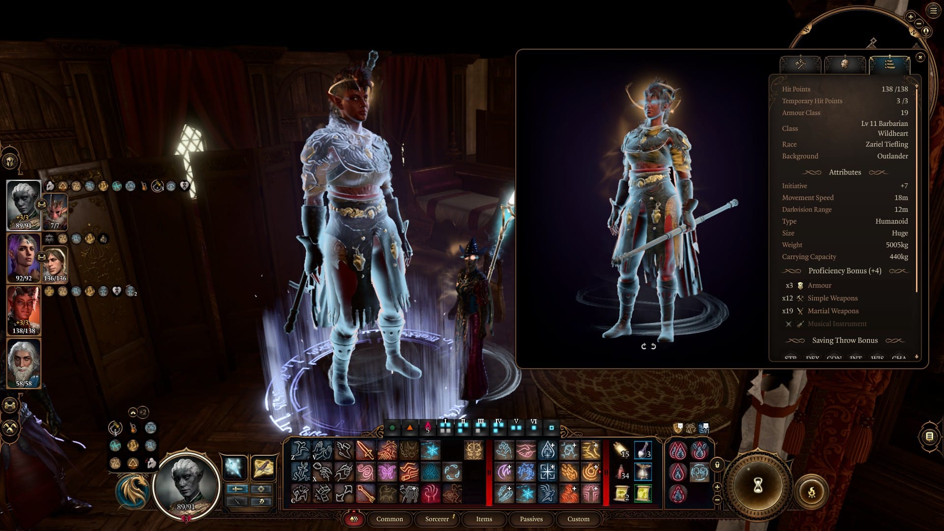 Baldur's Gate 3 Tall Karlach Spells Buffs